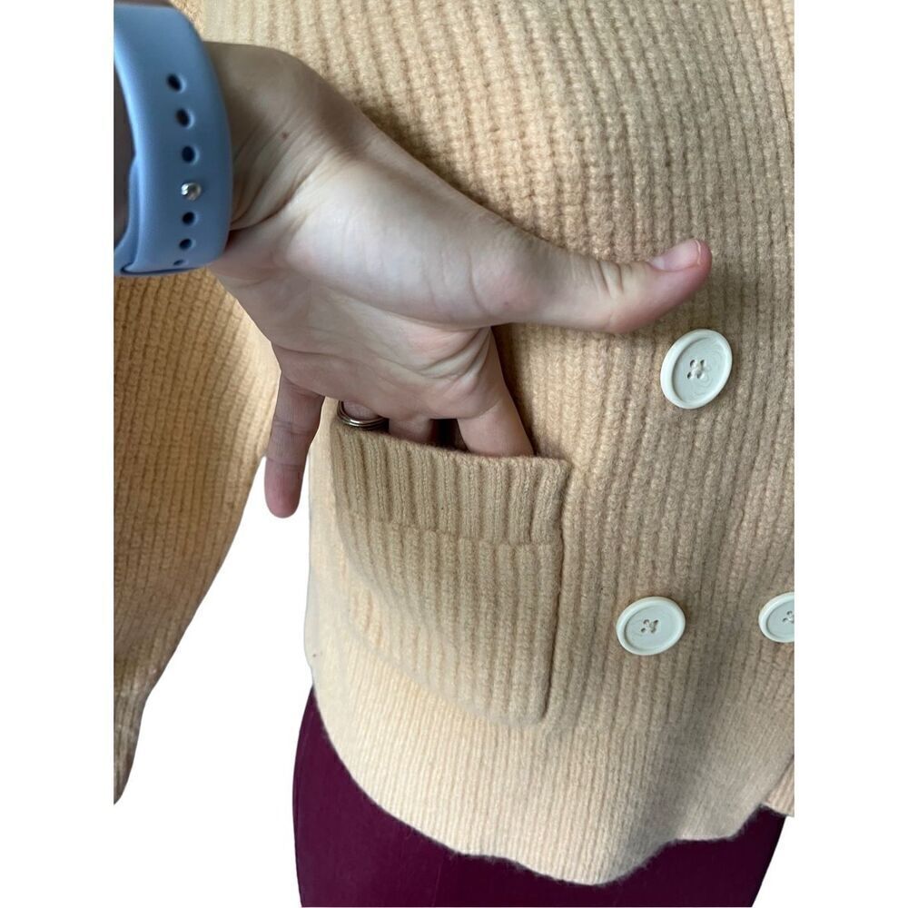 Everlane The Felted Wool Double-Breasted Cardigan S Yellow - Picture 11 of 13